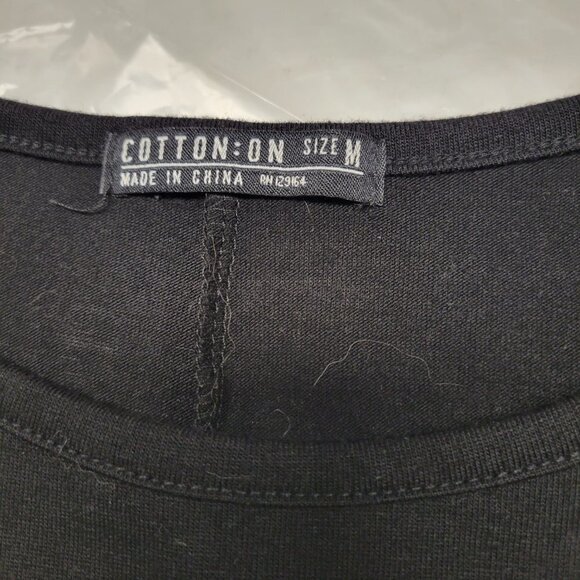 Cold Shoulder Top Long Sleeve Black Tunic Top Size M - Picture 9 of 10